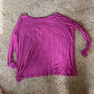 Long sleeve purple stretchy top
